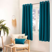 Rideau occultant uni avec 8 œillets - Bleu Canard - Polyester/Occultant - Home Maison
