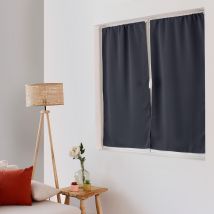 Petit rideau uni et occultant - Gris Foncé - 60x120 cm - Polyester - Home Maison
