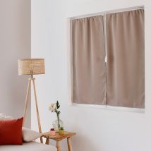 Petit rideau uni et occultant - Naturel - 60x120 cm - Polyester - Home Maison