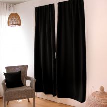 Rideau de porte occultant - Noir - Polyester/Occultant - Home Maison
