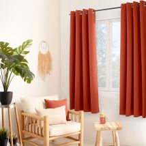 Rideau occultant fil noir avec 8 œillets - Vieux rose - Polyester/Occultant - Home Maison