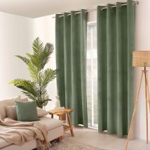 Rideau d'ameublement uni et en velours - Vert - Polyester/Velours - Home Maison