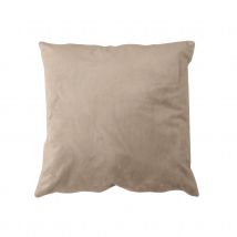 Coussin en velours avec zip déco - Naturel - Velours - Home Maison