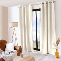 Rideau uni isolant et thermique - Ecru - Polyester - Home Maison