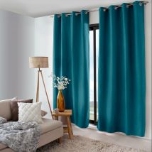 Rideau thermique doublé - Bleu Canard - Polyester - Home Maison
