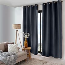 Rideau thermique doublé - Gris - Polyester - Home Maison