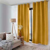 Rideau thermique doublé - Jaune - Polyester - Home Maison