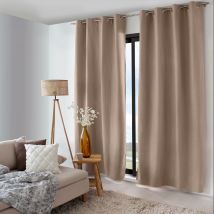 Rideau thermique doublé - Naturel - Polyester - Home Maison