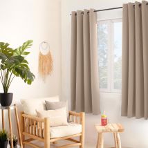 Rideau uni isolant et thermique - Naturel - 140x180 cm - Polyester - Home Maison