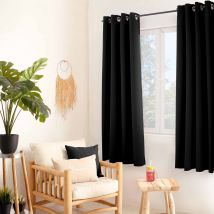 Rideau uni isolant et thermique - Noir - Polyester - Home Maison