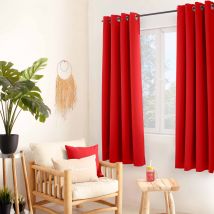 Rideau uni isolant et thermique - Rouge - 140x180 cm - Polyester - Home Maison