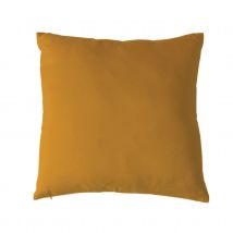 Coussin uni et déhoussable - Jaune moutarde - Polyester - Home Maison