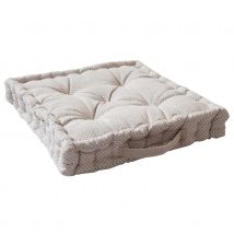 Coussin de sol avec poignée et petites croix - Naturel - Polyester/Coton - Home Maison