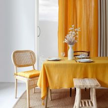 Nappe tendance en coton recyclé - Jaune moutarde - Coton - Home Maison