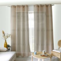 Voilage bohème à bandes ajourées - Beige - Polyester - Home Maison