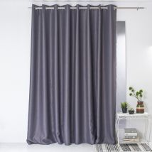 Rideau occultant fil noir en grande largeur - Gris - Polyester - Home Maison