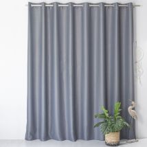 Rideau occultant fil noir en grande largeur - Gris - Polyester - Home Maison