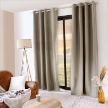 Rideau uni isolant et thermique - Naturel - Polyester - Home Maison