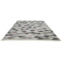 Tapis à Motifs Triangulaires - Gris clair - 170x230 cm - Coton - Home Maison