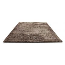 Tapis Uni à grandes Mèches - Taupe - 170x230 cm - Polyester - Home Maison