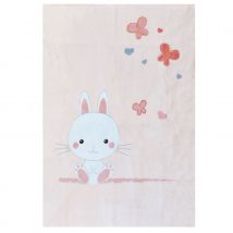 Plaid lapinou - Rose Clair - Microfibre - Home Maison