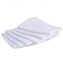 Lot de 6 langes carré - Blanc - Coton - Home Maison