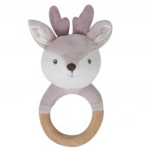 Anneau de dentition à tête de biche - Lilas - 17 cm - Polyester/Bois - Home Maison