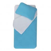 Parure de couette bicolore pour enfant - Bleu - Coton - Home Maison