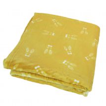 Couverture bébé aux impressions de lapins - Jaune - 75x100 cm - Polyester/Microfibre - Home Maison