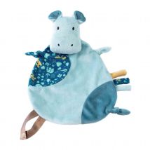 Doudou attache sucette hippo - Bleu - 25 cm - Polyester - Home Maison