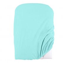 Housse de matelas à langer éponge - Bleu azur - 50x75 cm - Coton - Home Maison
