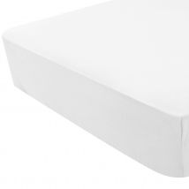 Drap housse uni en jersey - Blanc - Coton - Home Maison