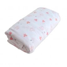 Drap housse imprimé Lapinou - Rose - Coton - Home Maison