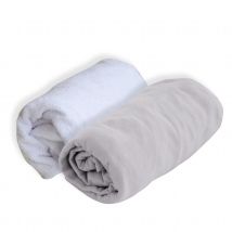 Lot d'1 alèse et 1 drap housse - Gris Perle - Coton - Home Maison