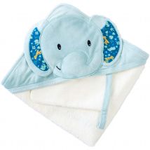 Sortie de bain avec gant Zanimo - Bleu - Polyester/Coton - Home Maison