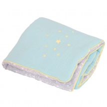 Couverture réversible Demi Lune - Bleu - Coton - Home Maison