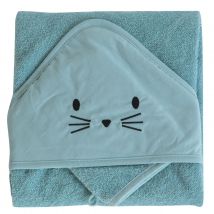Coffret sortie de bain et gant rigolo - Bleu - Coton - Home Maison