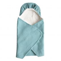 Couverture doublée spéciale poussette - Bleu - Coton - Home Maison