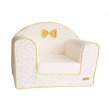 Fauteuil convertible imprimé nature - Ecru - 43x55.5 cm ht 50 cm - Bois - Home Maison