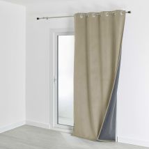 Rideau isolant et occultant en velours doublé polaire - Beige - Velours - Home Maison