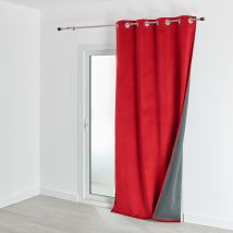 Rideau isolant et occultant en velours doublé polaire - Rouge - Velours - Home Maison