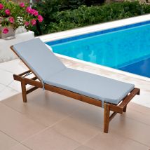 Matelas bain de soleil toile outdoor - Gris Perle - Polyester - Home Maison