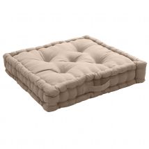 Coussin de sol uni en pur coton - Naturel - Coton - Home Maison