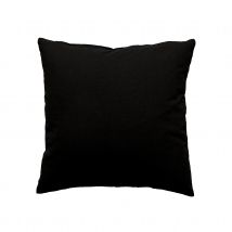 Coussin déhoussable uni en coton - Noir - Polyester - Home Maison