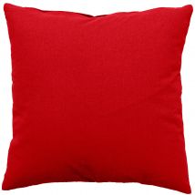 Coussin déhoussable uni en coton - Rouge - Polyester - Home Maison