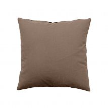 Coussin déhoussable uni en coton - Taupe - Polyester - Home Maison