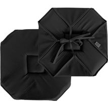 Galette de chaise à rabats et nouettes - Noir - Polyester - Home Maison