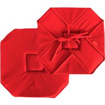 Galette de chaise à rabats et nouettes - Rouge - Polyester - Home Maison