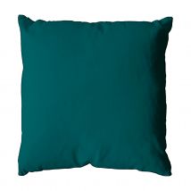 Coussin déhoussable uni en coton - Vert emeraude - Polyester - Home Maison