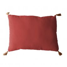 Coussin avec pompons en jute - Brique - Jute/Coton - Home Maison